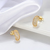 Arch 925 Sterling Silver Cubic Zirconia Stud Earrings for Women EJEW-P231-37G-2