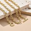 Brass Twisted Cable Chain Necklaces with OT Clasps for Men Women NJEW-G160-11G-1