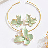 Alloy Enamel & Crystal Rhinestone Pendant Necklaces & Stud Earrings Sets FS-WG8339F-03-1