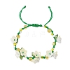 Flower Synthetic Citrine  Braided Bracelets for Women BJEW-TA00625-03-2