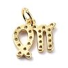 Brass Micro Pave Cubic Zirconia Charms ZIRC-F131-16G-01-2