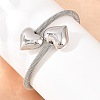 304 Stainless Steel Mesh Chain Bangles for Women BJEW-D460-05P-3