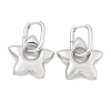 Star Brass Hoop Earrings for Women EJEW-U057-06C-02P-4