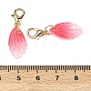 Petaline Glass Pendant Deocrations HJEW-PH01922-03-3