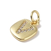 Rack Plating Brass Micro Pave CLear Cubic Zirconia Charms KK-E110-14G-V-2