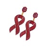 Awareness Ribbon Alloy Rhinestone Dangle Stud Earrings FS-WGFB19B-01-3