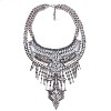 Alloy Crystal Rhinestone Teardrop Trible Floral Chunky Bib Necklaces for Women FS-WGFFCE0-01-3