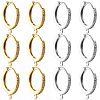 6 Pairs 2 Colors Rack Plating Brass Micro Pave Cubic Zirconia Hoop Earrings Findings KK-BBC0021-75-1
