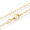 Brass Heart Link Chain Necklaces NJEW-N054-10G-2