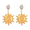 304 Stainless Steel Two Tone Dangle Stud Earrings EJEW-Q044-04G-2