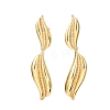 Brass Micro Pave Clear Cubic Zirconia Dangle Stud Earrings for Women EJEW-F418-23G-4