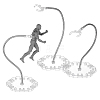 Plastic with Zinc Alloy Model Assembled Action Figure Display Holders with Hexagon Base ODIS-WH0038-219A-1