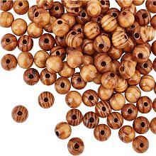 OLYCRAFT 120Pcs Round Natural Wood Beads WOOD-OC0001-84-LF