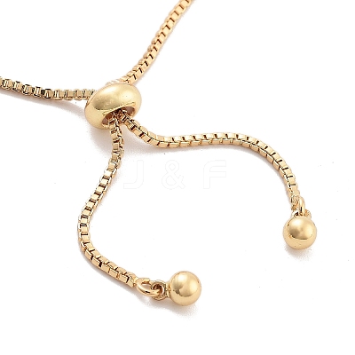 Brass Pave Clear Cubic Zirconia Square Box Chain Slider Bracelets BJEW-YWC0002-10B-G-1