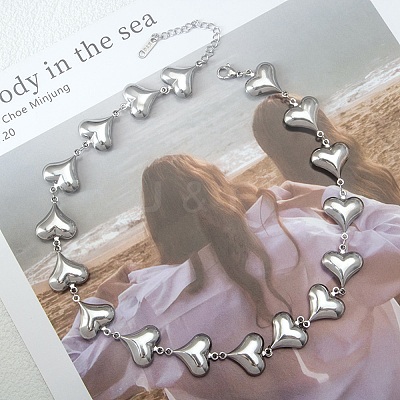 304 Stainless Steel Link Chain Necklaces NJEW-Q033-01B-P-1