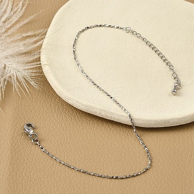 Brass Link Chain Bracelets for Women BJEW-G735-06P-1