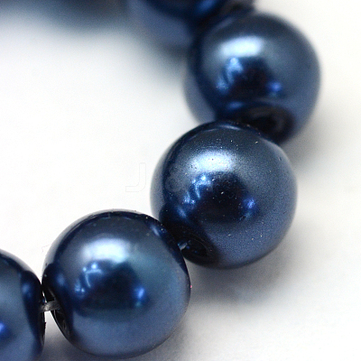 Baking Paint Pearlized Glass Pearl Round Bead Strands HY-Q003-6mm-15-1
