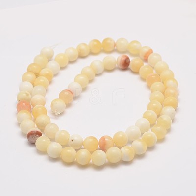 Natural Honey Jade Bead Strands G-K153-B26-4mm-1