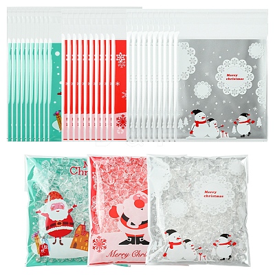 3 Bags 3 Styles Rectangle OPP Cellophane Bags for Christmas OPC-FS0001-01B-1