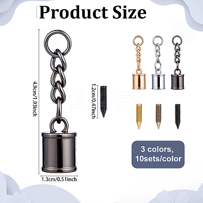 30 Sets 3 Colors Zinc Alloy Cord Ends FIND-ME0001-92-1