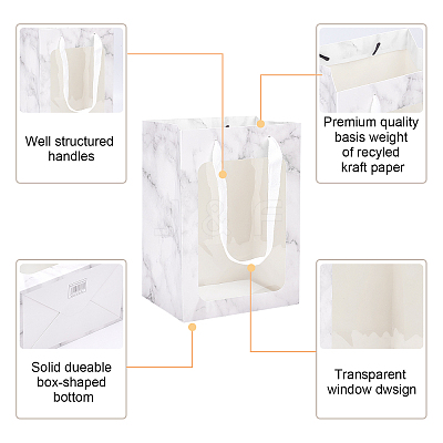 Flower Bouquet Paper Gift Bags ABAG-WH0005-46B-04-1