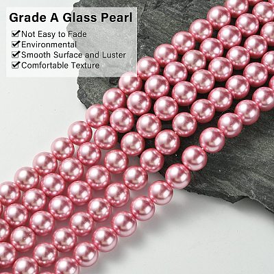 Eco-Friendly Dyed Glass Pearl Round Beads Strands HY-A002-12mm-RB109-1