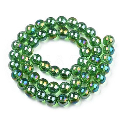 Electroplate Transparent Glass Beads Strands GLAA-T032-T8mm-AB07-1