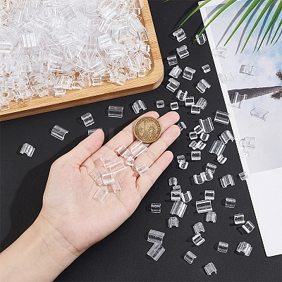 800Pcs 4 Style Transparent AS Plastic Base Buckle Hair Findings FIND-NB0004-37-1