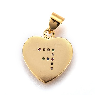 Brass Micro Pave Cubic Zirconia Pendants X-ZIRC-F093-57G-F-1