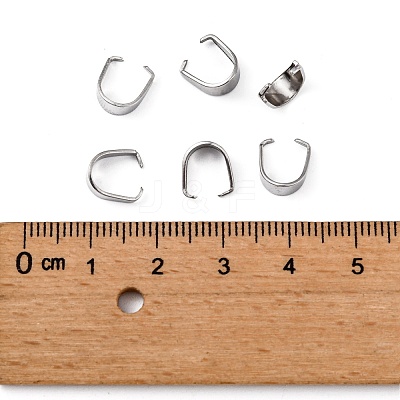 Tarnish Resistant 304 Stainless Steel Snap on Bails STAS-R048-9x7mm-1