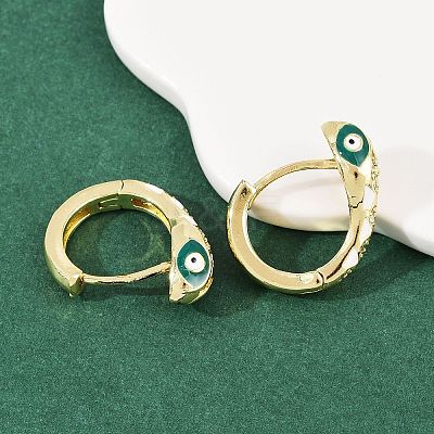 Brass Micro Pave Cubic Zirconia Hoop Earrings EJEW-B146-02G-03-1