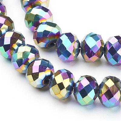 Electroplate Glass Beads Strands GR7X10MMY-M-1