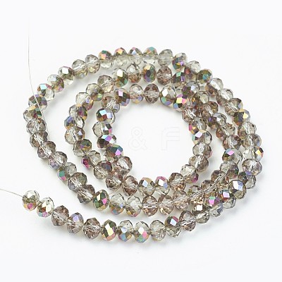 Electroplate Transparent Glass Beads Strands EGLA-A034-T8mm-R16-1