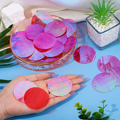 150Pcs Rainbow Iridescent PVC Paillette/Sequin Links FIND-TA0008-10D-1