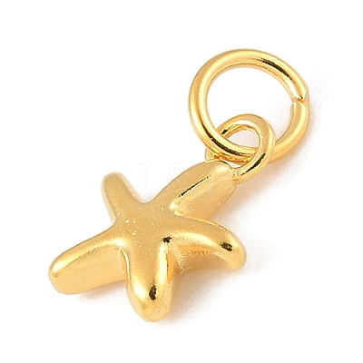 925 Sterling Silver Starfish Charms with Jump Rings STER-R013-01G-1