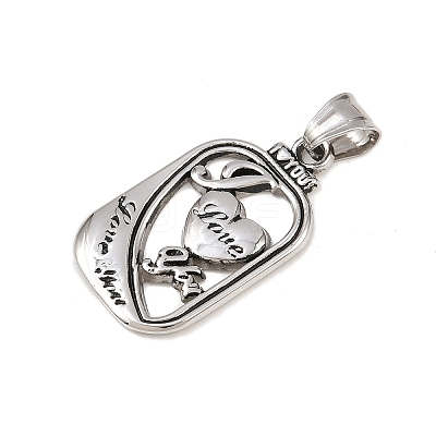 Hand Polished 304 Stainless Steel Pendants STAS-K316-05AS-1