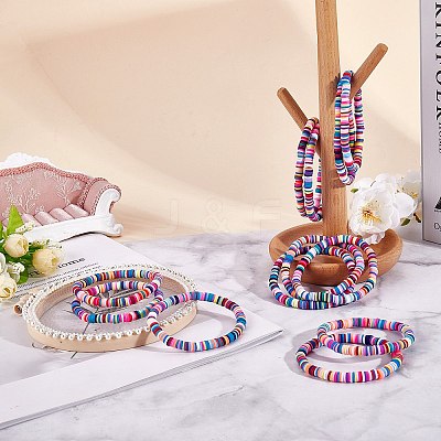 20Pcs Handmade Polymer Clay Heishi SUrfer Stretch Bracelet Set BJEW-SW00087-1