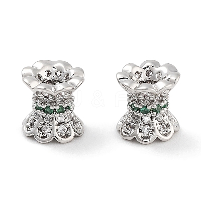 Brass Micro Pave Clear Cubic Zirconia Beads KK-P271-39A-01-1