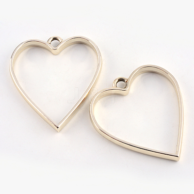 Rack Plating Alloy Heart Open Back Bezel Pendants LS-PALLOY-S047-12E-FF-1
