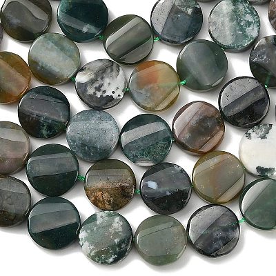 Natural Moss Agate Beads Strands G-NH0028-03-1