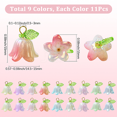 11 Sets Acrylic Beads Pendants FIND-SC0016-66-1