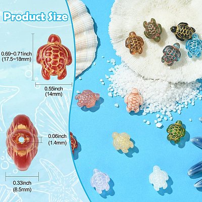 12Pcs 12 Colors Handmade Lampwork Beads LAMP-CJ0002-46-1