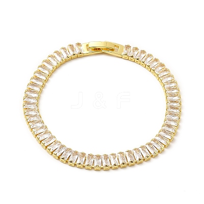 Clear Cubic Zirconia Tennis Bracelets BJEW-A132-20G-1
