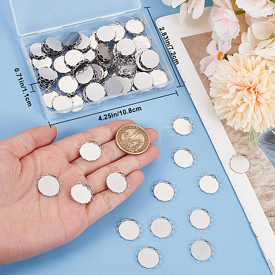 100Pcs 304 Stainless Steel Cabochon Settings FIND-BBC0003-49-1