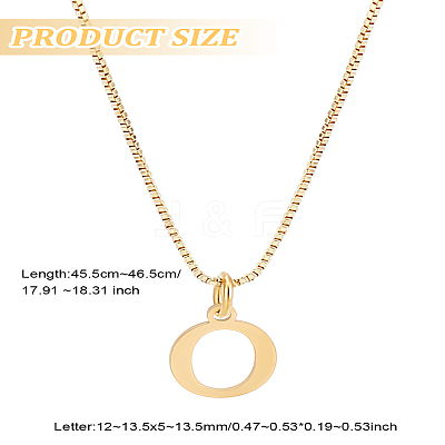 1pc 304 Stainless Steel Letter Pendant Necklaces NJEW-LP0001-38O-G-1