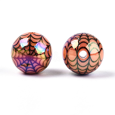 UV Plating Opaque Acrylic Beads OACR-T028-69A-1
