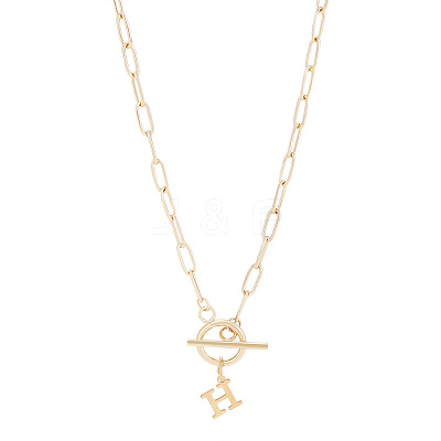 304 Stainless Steel Letter Pendant Necklaces NJEW-LP0001-52H-G-1