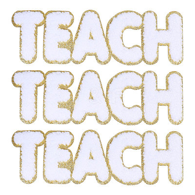 Chenille Embroider Thread Iron on/Sew On Patches PATC-WH0012-93B-01-1