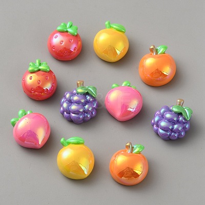 Electroplate Opaque Resin Cabochons RESI-CJC0011-75-1