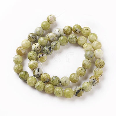 Natural Yellow Turquoise(Jasper) Beads Strands X-G-Q462-6mm-22-1